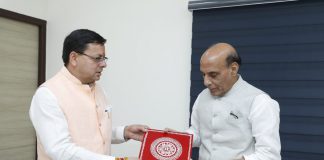 CM dhami meets Rajnath Singh: